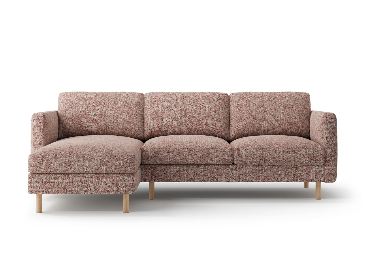 Coltar stanga 3 locuri, Eden, Micadoni Home, 250x150x90 cm, tesatura structurata, roz melanj - imagine 6